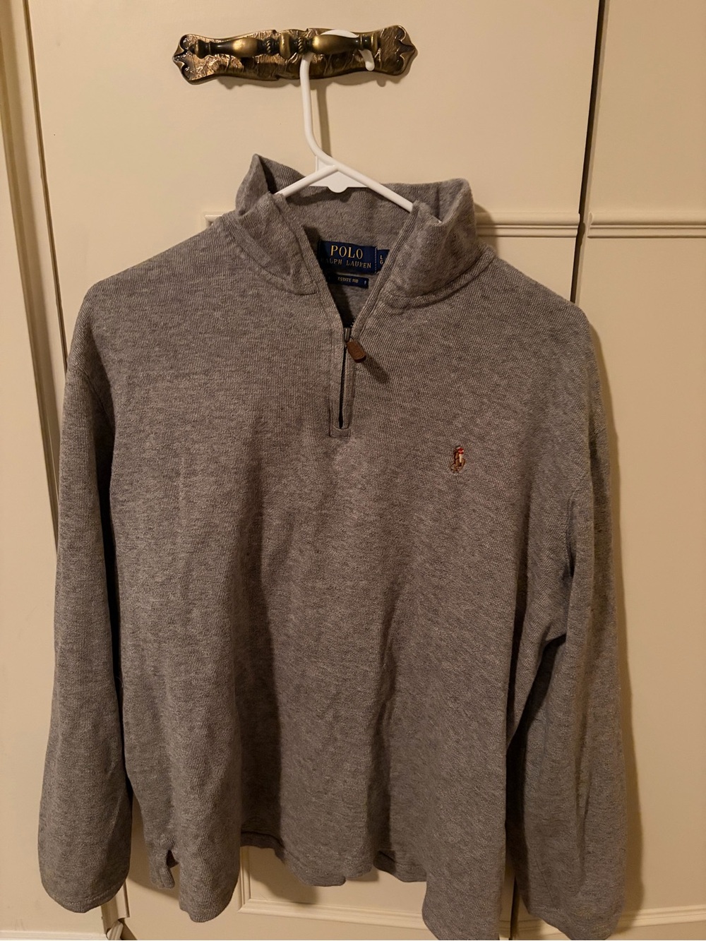 Ralph Lauren Gray Half-Zip Polo Sweater